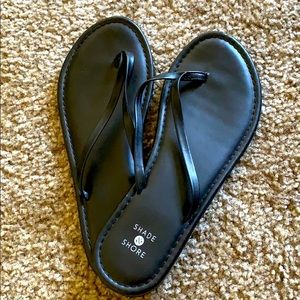 Black flip flops
